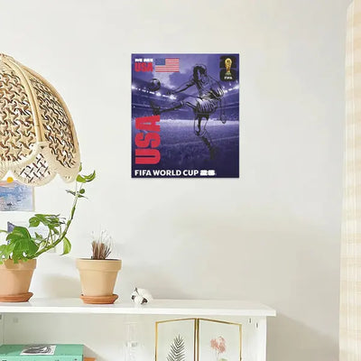 2026 FIFA World Cup We Are USA Poster Jigsaw Puzzle 10.2*11.8in Challenging Unique Shaped Wooden Puzzle Gifts for Kids for Adult