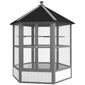 69" Wooden Hexagonal Outdoor Aviary Flight Bird Cage With Covered Roof