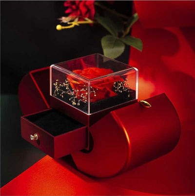 Preserved rose jewelry box