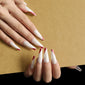 Rose gold slanted French manicure