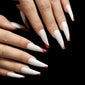 Rose gold slanted French manicure
