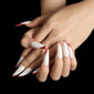 Rose gold slanted French manicure