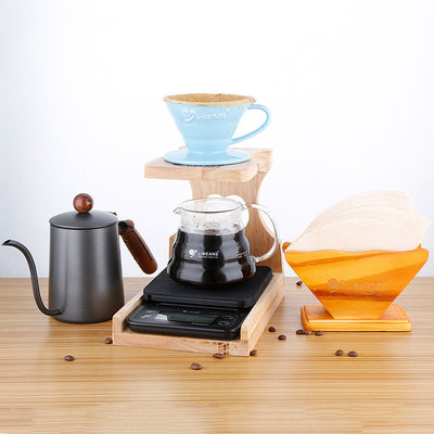 Stylish wooden coffee filter holder