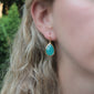 Mint green crystal earrings