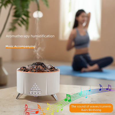 Volcanic aromatherapy humidifier with Bluetooth speaker