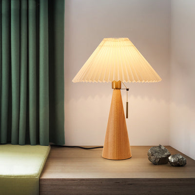 Modern Chinese Minimalist Household Solid Wood Small Table Lamp