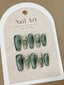 Green Bucheriti Cat's Eye Handmade Wear Manicure
