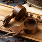 Black walnut wood short-handled coffee spoon