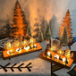Christmas-themed wooden candle holder