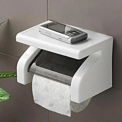 Bathroom mobile phone and toilet paper holder