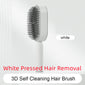 Self-cleaning anti-static hairbrush for women