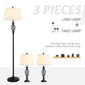 3 Piece Table Floor Lamp Set with Pole
