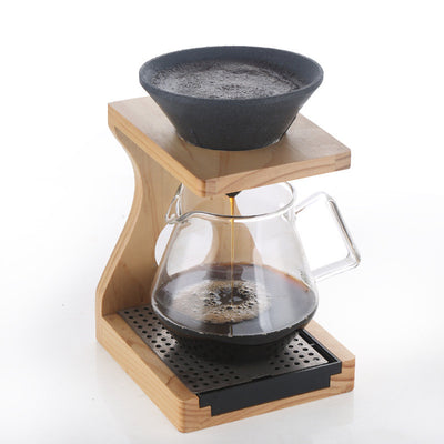 Porous ceramic pour-over coffee filter cup