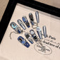 Luxurious moonlight flower and pearl handmade nail art