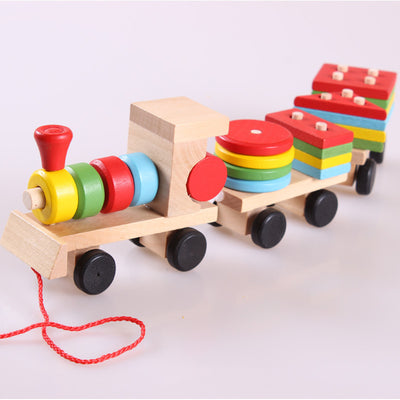 Children's educational building block train set