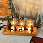Christmas-themed wooden candle holder