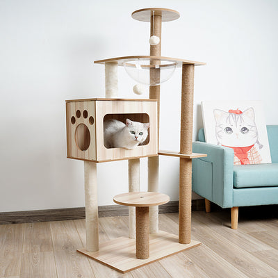 Cat Crawl Nest Scratching Board Tree Supplies