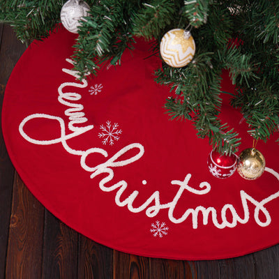 Red Christmas tree skirt