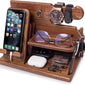 Solid wood desktop storage rack