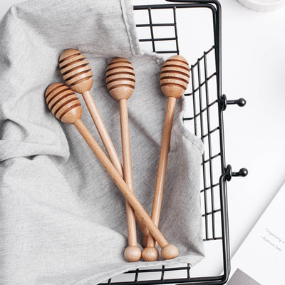 Wooden long handle honey stirrer