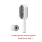 Self-cleaning anti-static hairbrush for women