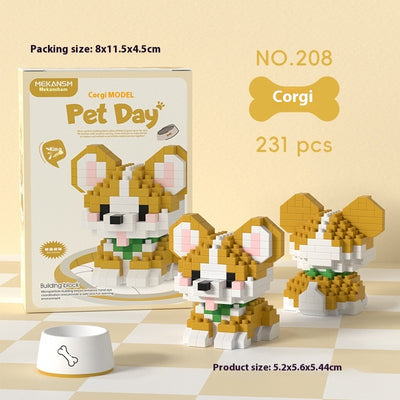 Cute pet building block set