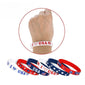 US Flag Red, White, and Blue Star Silicone Wristband