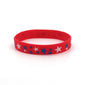 US Flag Red, White, and Blue Star Silicone Wristband