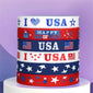 US Flag Red, White, and Blue Star Silicone Wristband