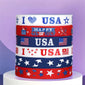 US Flag Red, White, and Blue Star Silicone Wristband