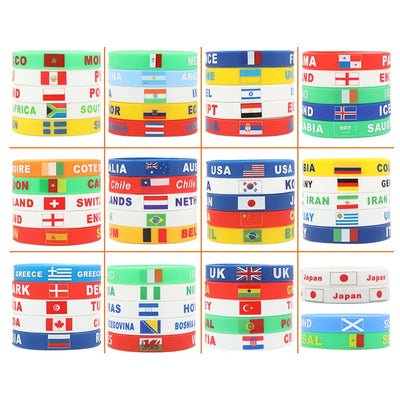 World Cup National Team Support Rubber Wristbands
