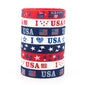 US Flag Red, White, and Blue Star Silicone Wristband