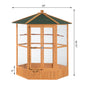 69" Wooden Hexagonal Outdoor Aviary Flight Bird Cage