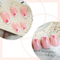 Stylish French manicure with a bow design.