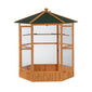 69" Wooden Hexagonal Outdoor Aviary Flight Bird Cage