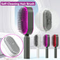 Self-cleaning anti-static hairbrush for women