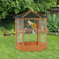 69" Wooden Hexagonal Outdoor Aviary Flight Bird Cage
