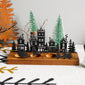 Christmas-themed wooden candle holder