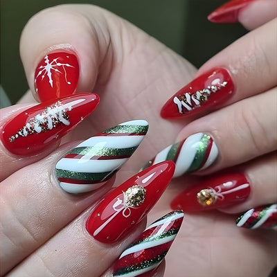 Christmas-themed nail art
