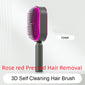 Self-cleaning anti-static hairbrush for women