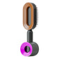Self-cleaning anti-static hairbrush for women