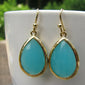 Mint green crystal earrings